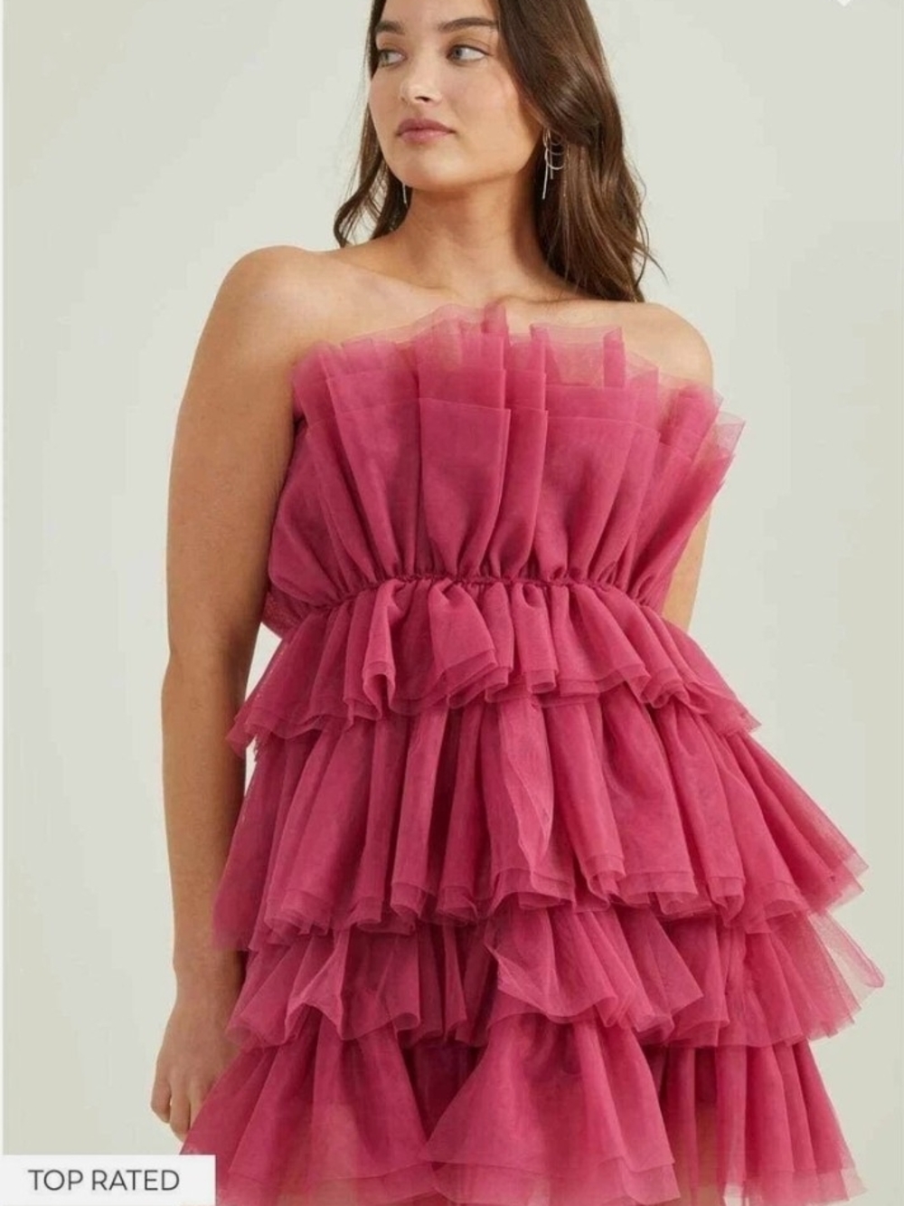 Altar'd State Daria Tulle Mini Dress in Berry Size SMALL